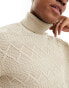 Фото #4 товара Only & Sons roll neck textured jumper in beige