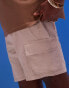 Фото #2 товара ASOS DESIGN slim cargo short in neutral linen texture