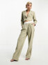 Фото #4 товара 4th & Reckless contrast waistband trouser co-ord in khaki