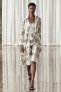 Фото #3 товара Платье-рубашка из 100% рами с принтом — zw collection ZARA