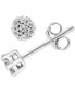 ფოტო #1 პროდუქტის Diamond Cluster Stud Earrings (1/5 ct. t.w.) in 14k White Gold