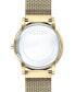 ფოტო #4 პროდუქტის Men's Swiss Museum Gold-Tone PVD Stainless Steel Mesh Bracelet Watch 40mm