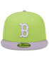 Men's Neon Green, Purple Boston Red Sox Spring Basic Two-Tone 9FIFTY Snapback Hat Neon Green, Purple - фото #3