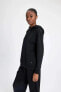 Фото #3 товара B4667AX/BK81 Defacto Kadın Sweat BLACK