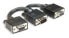 Manhattan SVGA Y Cable - HD15 - 15cm - Male to Females - Splits an SVGA connection between two monitors - Compatible with VGA - Fully Shielded - Black - Lifetime Warranty - Polybag - 0.015 m - VGA (D-Sub) - 2 x VGA (D-Sub) - Male - Female - Black