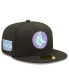 ფოტო #3 პროდუქტის Men's Black Boston Red Sox Alternate Logo Black Light 59Fifty Fitted Hat