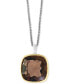 ფოტო #1 პროდუქტის EFFY® Smoky Quartz 18" Pendant Necklace (20 ct. t.w.) in Sterling Silver & 18k Gold