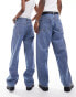 Фото #3 товара Weekday Unisex Galaxy loose fit straight leg jeans in 90's blue