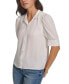 Petite Puff-Sleeve Button-Front Shirt