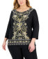Plus Size Printed Border-Hem Jacquard Top, Created for Macy's