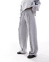 Фото #4 товара ASOS DESIGN wide leg jogger with frill detail in grey marl