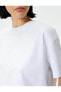 Фото #24 товара 4sak50014ek 000 Beyaz Kadın Pamuk Jersey Kısa Kollu Crop T-shirt
