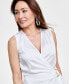 Фото #4 товара Women's Belted Sleeveless Wrap Top, Created for Macy's