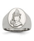 Stainless Steel Polished Sterling Silver Praying Hands Ring