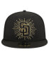 Men's Black San Diego Padres Metallic Logo 9FIFTY Snapback Hat Черный - фото #4