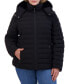 Фото #5 товара Plus Size Faux-Fur-Trim Hooded Packable Puffer Coat