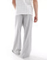 Фото #2 товара ASOS DESIGN smart loose leg pinstripe trousers in light grey