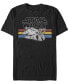 Star Wars Men's Classic Retro Stripes Millennium Falcon Short Sleeve T-Shirt