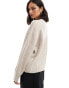 ASOS DESIGN chunky crew neck rib jumper in oatmeal