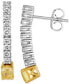 Couture® Sunny Yellow Diamond (7/8 ct. t.w.) & Vanilla Diamond (1/2 ct. t.w.) Linear Drop Earrings in 14k Gold & Platinum
