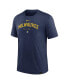 Фото #3 товара Men's Heather Navy Milwaukee Brewers Authentic Collection Early Work Tri-Blend Performance T-shirt