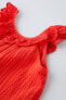 Фото #4 товара Платье из рельефной ткани с воланом и кружевом ZARA