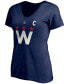 ფოტო #2 პროდუქტის Women's Alexander Ovechkin Navy Washington Capitals 2020/21 Alternate Authentic Stack Name and Number V-Neck T-shirt