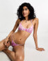Фото #8 товара Weekday Deep tanga bikini bottom in pink ripple print exclusive to ASOS