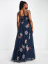 Фото #2 товара Maya all over embellishment cami maxi dress in navy blue