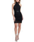 Фото #1 товара Women's Amber Lace Faux-Leather-Trim Bodycon Dress