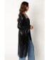 Women's Miriam Sequin Fringe Duster Trench Coat