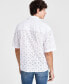Фото #2 товара Men's Idris Floral Eyelet Short-Sleeve Camp Shirt, Created for Macy's