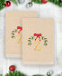Фото #2 товара Christmas Mistletoe Monogram White Embroidered Luxury Turkish Cotton Hand Towels, 2 Piece Set