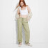 Фото #1 товара Women's Mid-Rise Wide Leg Cargo Beach Pants - Wild Fable Sage Green XS