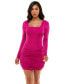 ფოტო #1 პროდუქტის Women's Ruched Backless Mini Dress