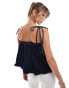 Фото #8 товара ASOS DESIGN denim tiered cami top in indigo