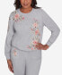 Casual Fridays Women's Cozy Floral Embroidered Long Sleeve Top