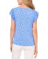 Women's Double Ruffled-Sleeve Printed Knit Top