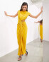 Фото #2 товара ASOS EDITION draped and slashed high neck maxi dress in golden yellow