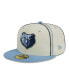 Фото #1 товара Men's Cream, Light Blue Memphis Grizzlies Piping 2-Tone 59FIFTY Fitted Hat