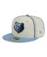 Men's Cream, Light Blue Memphis Grizzlies Piping 2-Tone 59FIFTY Fitted Hat