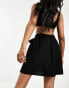 Vila linen touch wrap mini skirt in black