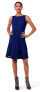 Фото #2 товара Leota 161292 Women's Cynthia Sleeveless A-Line Dress Black/Blue Sz. Small