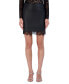 ფოტო #1 პროდუქტის Women's Faux-Leather Lace-Hem Skirt