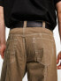 ASOS DESIGN real leather embossed buckle belt in black