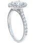 ფოტო #3 პროდუქტის Diamond Oval Halo Engagement Ring (1-1/2 ct. t.w.) in 14K White Gold