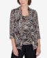 ფოტო #1 პროდუქტის Petite Classics Metallic Paisley Two in One Top