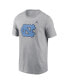 Men's Heather Gray North Carolina Tar Heels Primetime Evergreen Logo T-Shirt Серый, 2XL - фото #3