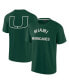 Фото #1 товара Men's and Women's Green Miami Hurricanes Super Soft Short Sleeve T-shirt
