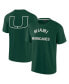 Men's and Women's Green Miami Hurricanes Super Soft Short Sleeve T-shirt